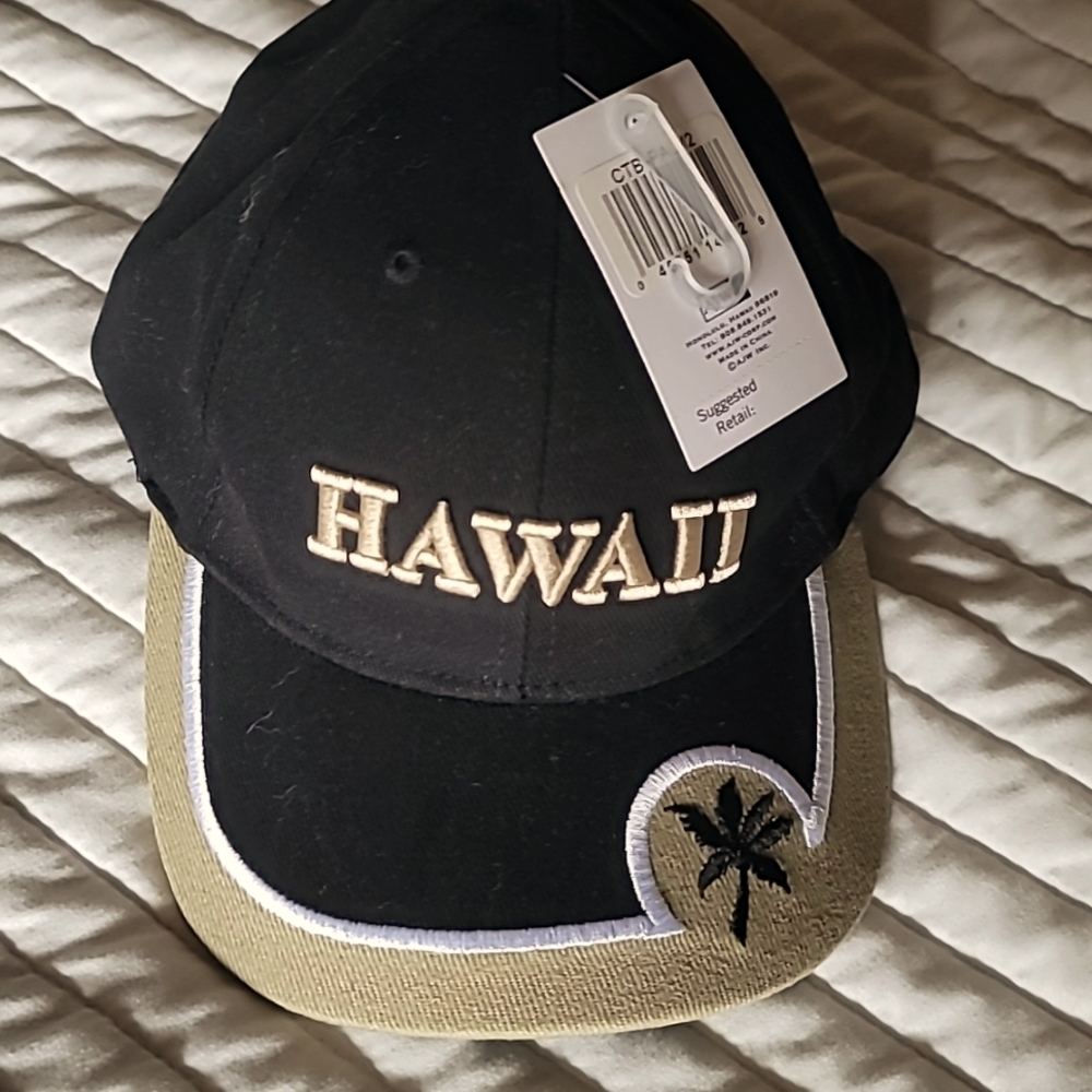 Adult Hawaii baseball cap black and taupe